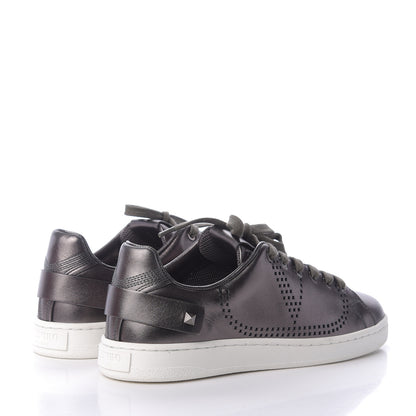 Valentino Garavani Metallic Calfskin Womens Backnet Sneakers 37.5 Silver 4 of 10