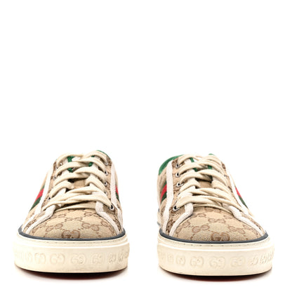 Gucci GG Monogram Web Womens 1977 Tennis Sneakers 41 Beige Ebony Mystic White 3 of 8