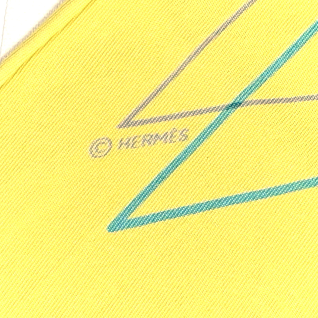 Silk Perforated Triangle Scarf Yellow