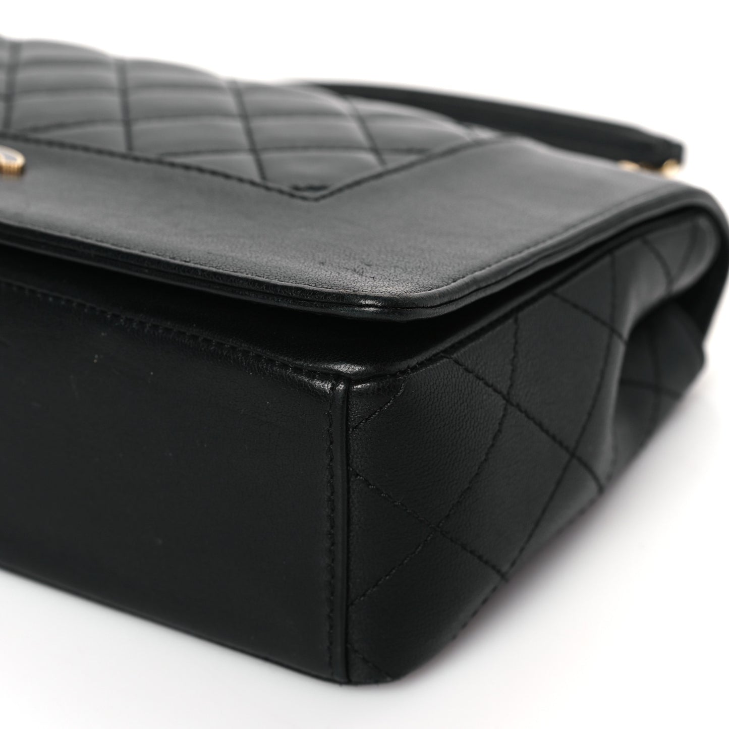 Sheepskin Quilted Vintage Mademoiselle Flap Black