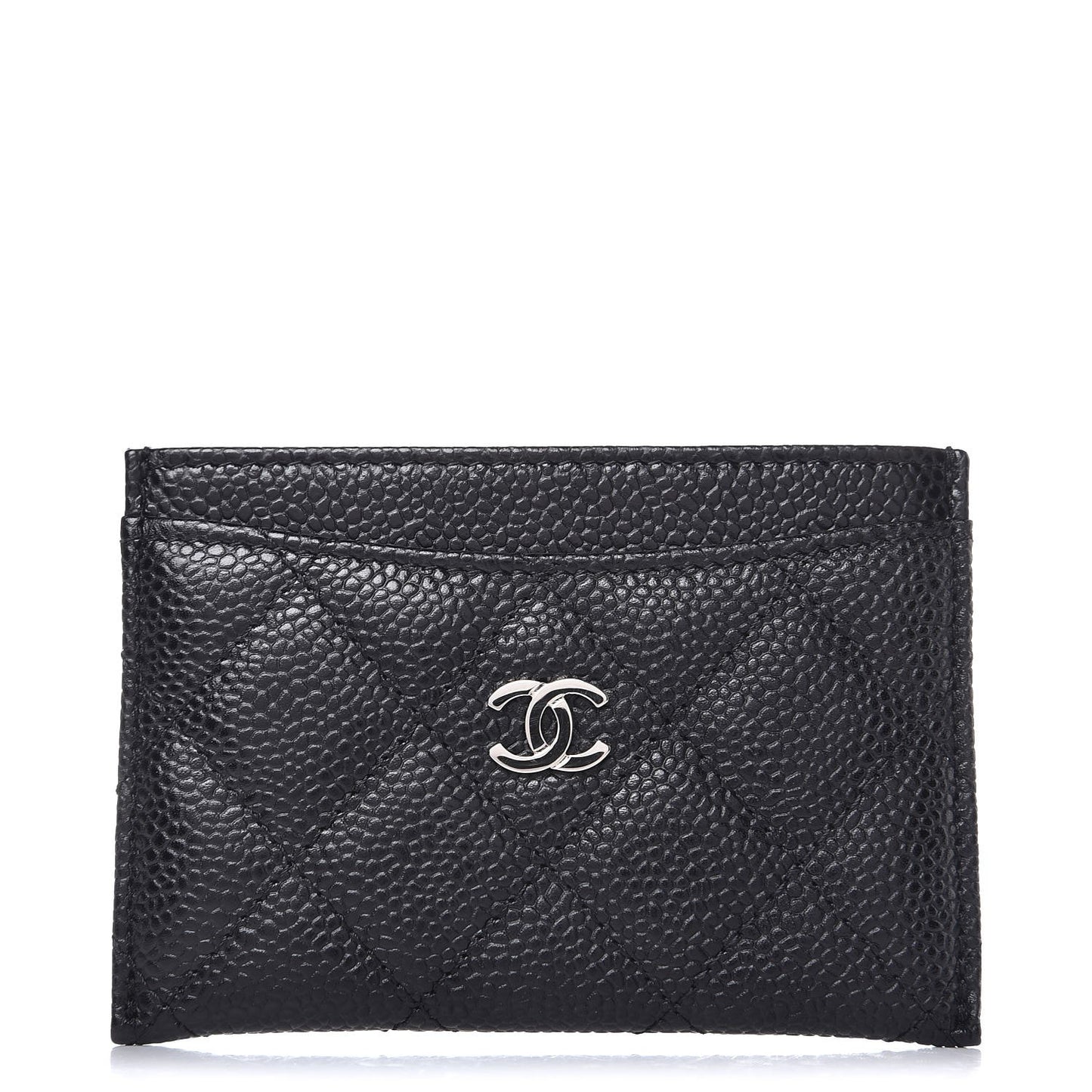 Caviar Quilted Card Holder Black