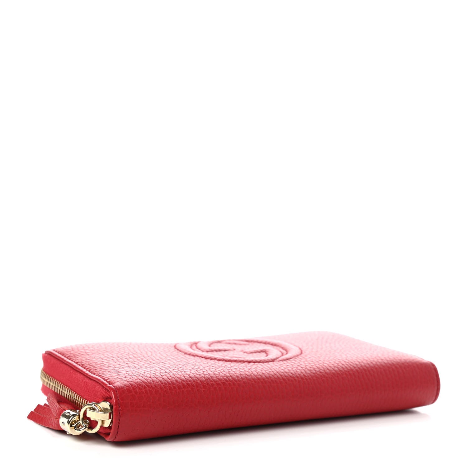 Gucci Pebbled Calfskin Soho Zip Around Wallet Red 4 of 11
