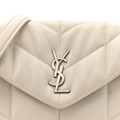 Saint Laurent Lambskin Quilted Toy Loulou Puffer Monogram Chain Satchel Crema Soft 8 of 12