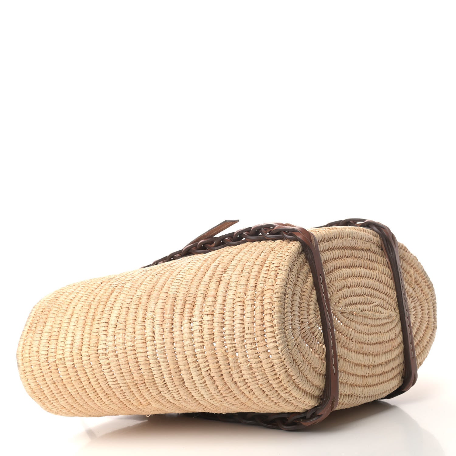 Prada Paglia Vitello Woven Braided Basket Tote Naturale Cognac 3 of 4