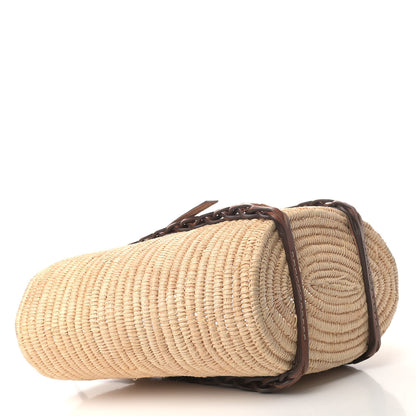 Prada Paglia Vitello Woven Braided Basket Tote Naturale Cognac 3 of 4