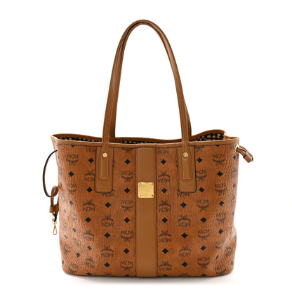 MCM Visetos Medium Liz Reversible Shopper Tote Cognac 1 of 17