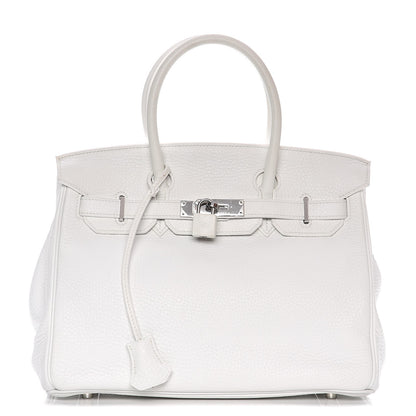 Hermes Taurillon Clemence Birkin 30 White 1 of 33