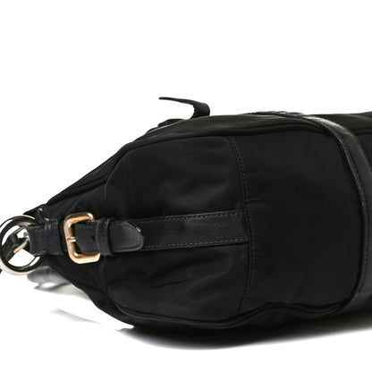 Prada Tessuto Nylon City Calfskin Shoulder Bag Black 9 of 21