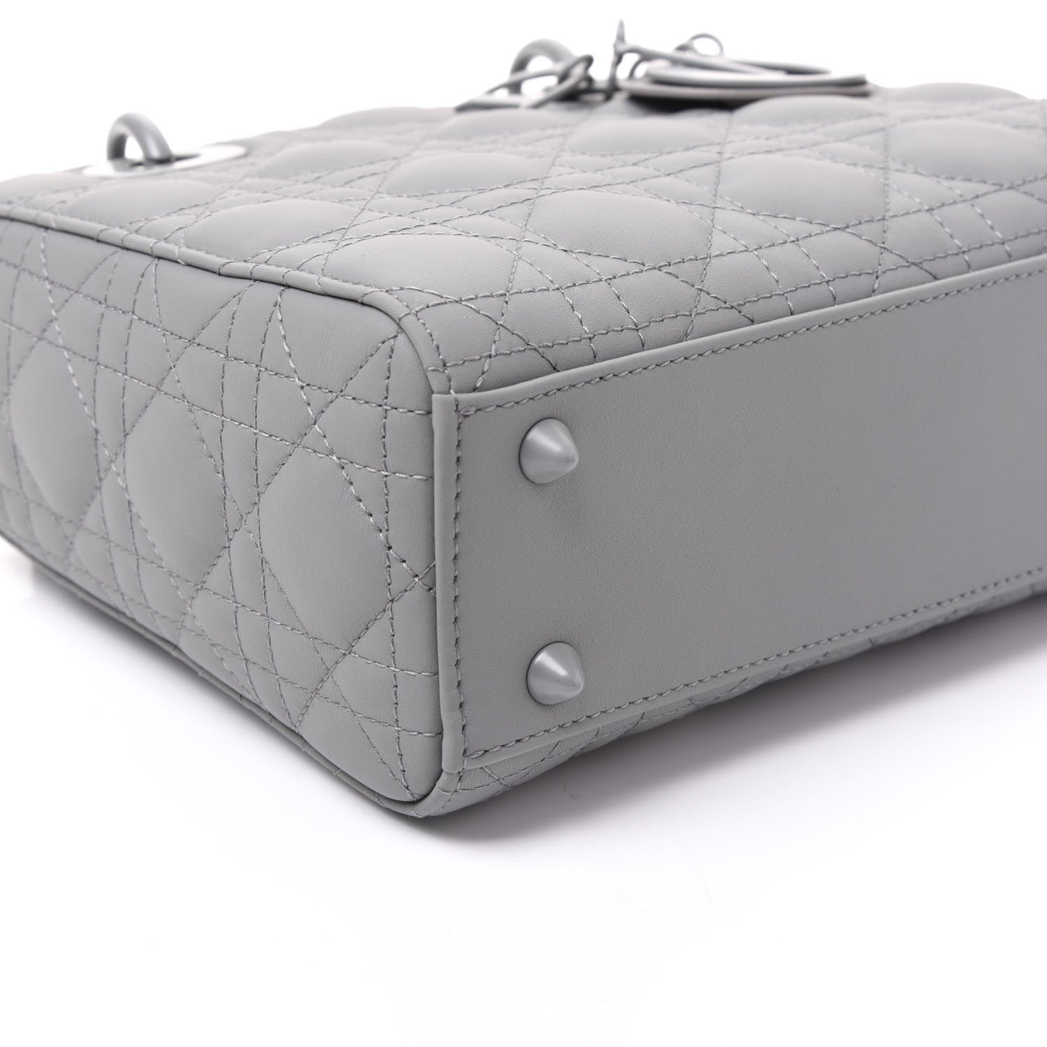 Christian Dior Ultra Matte Calfskin Cannage Small My ABCDior Lady Dior Gray 5 of 9