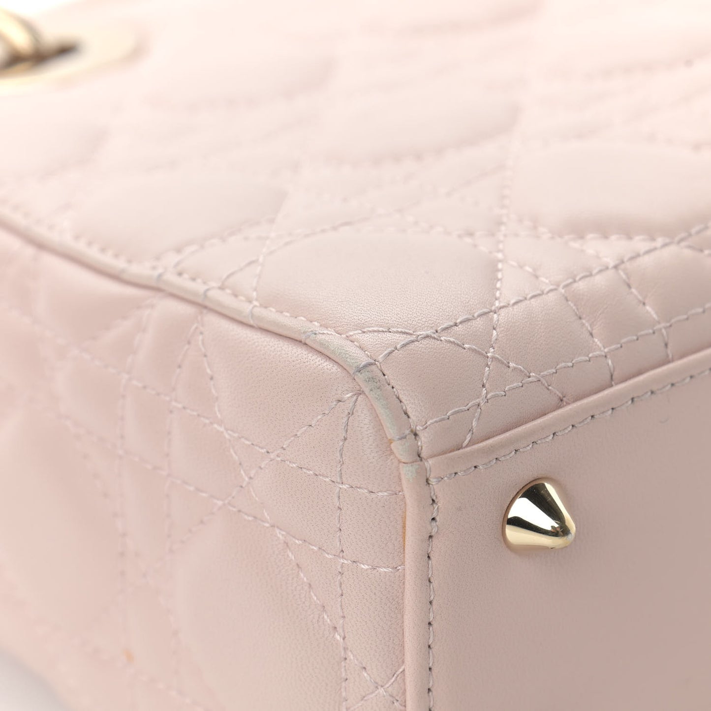 Lambskin Cannage Small Lucky Badges My Lady Dior Pink