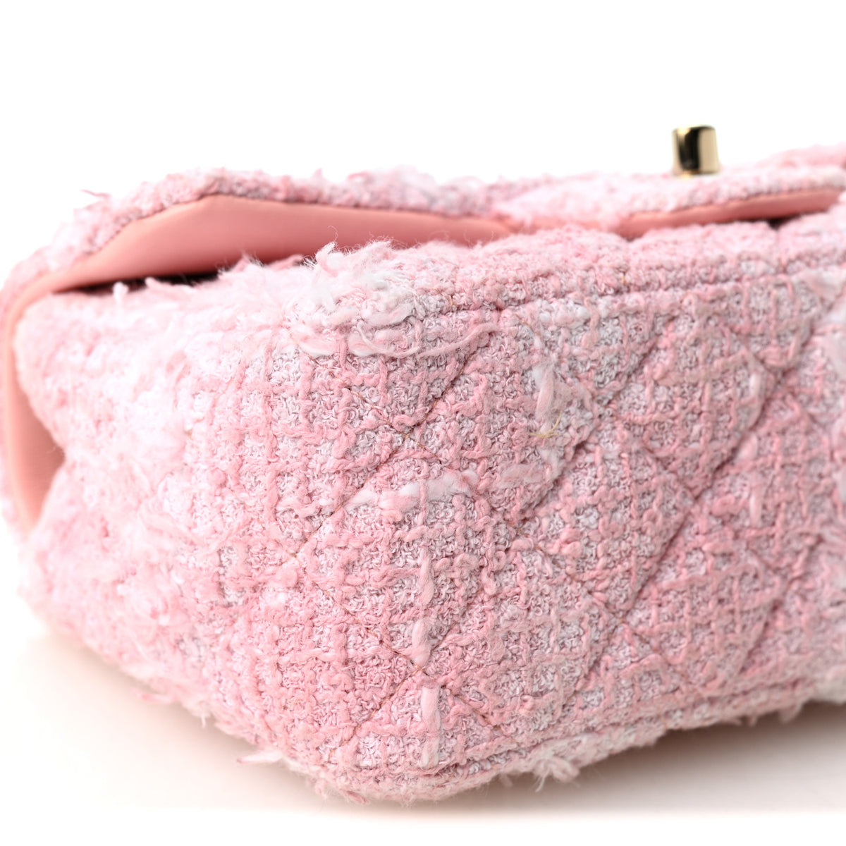 Chanel Tweed Quilted Mini Rectangular Flap Light Pink White 9 of 11