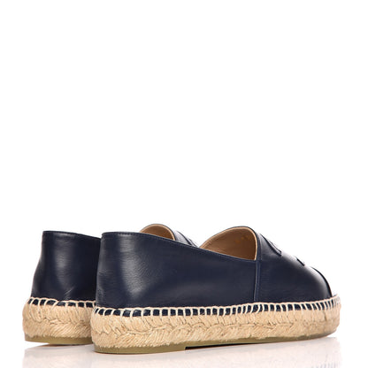 Chanel Lambskin CC Espadrilles 37 Navy Black 3 of 9