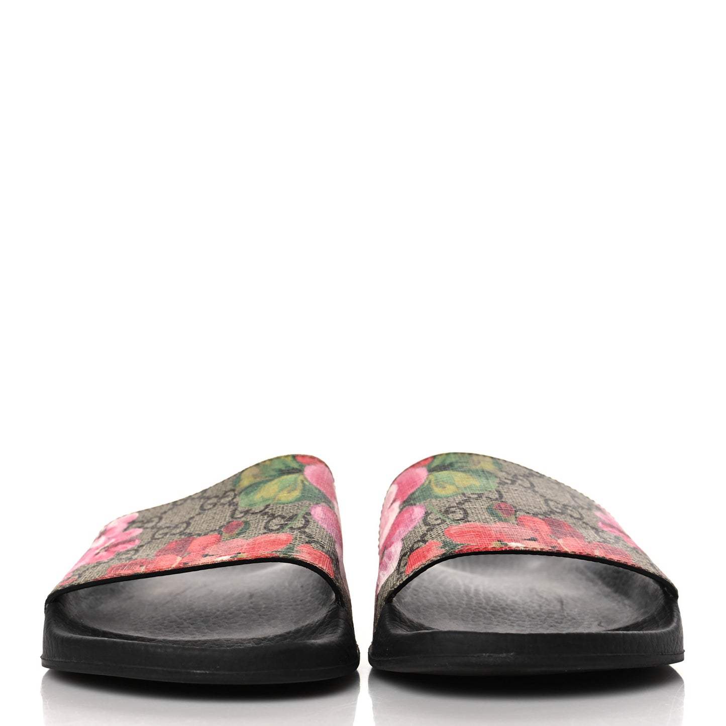 GG Supreme Monogram Blooms Slide Sandals 37 Multicolor