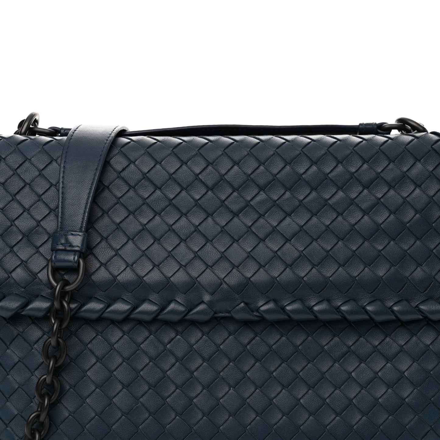 Nappa Intrecciato Medium Olimpia Shoulder Bag Denim