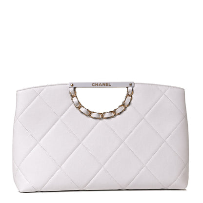 Chanel Caviar Quilted A Real Catch Clutch White 1 of 10