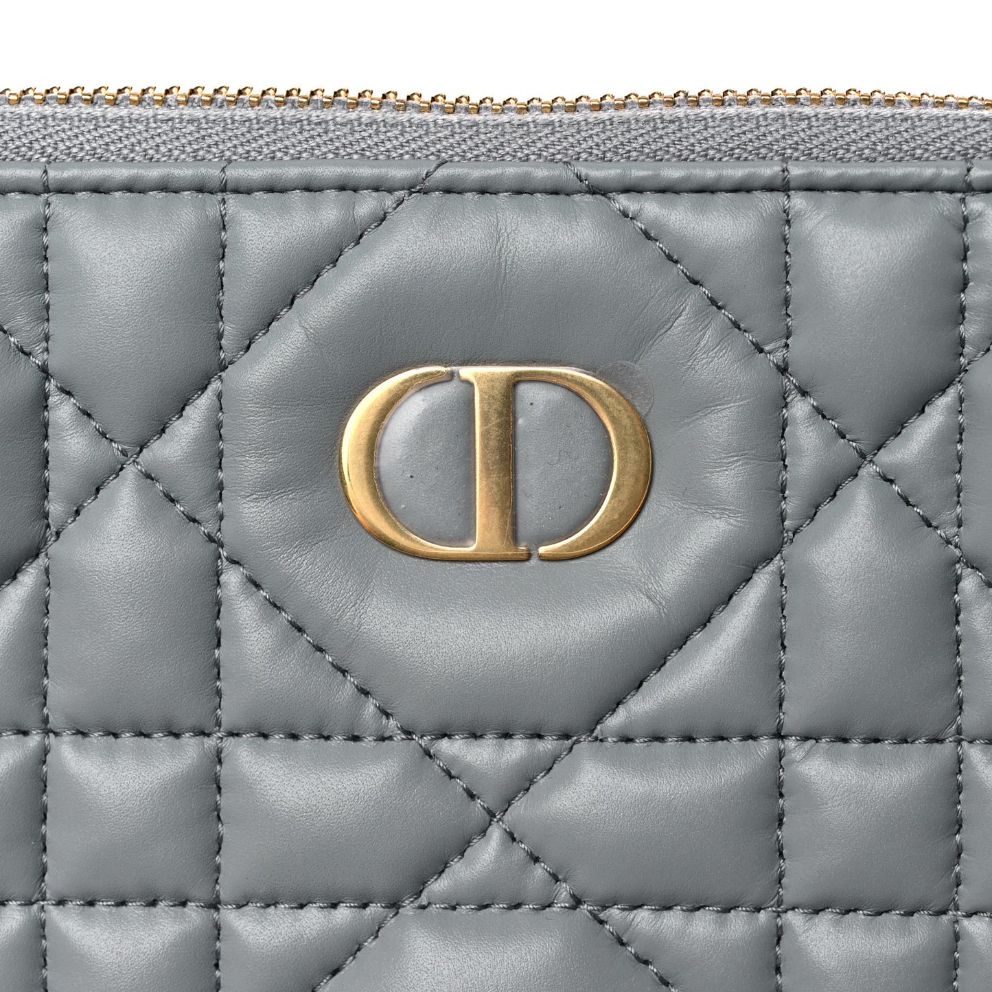 Calfskin Macrocannage Large Caro Daily Pouch Grey