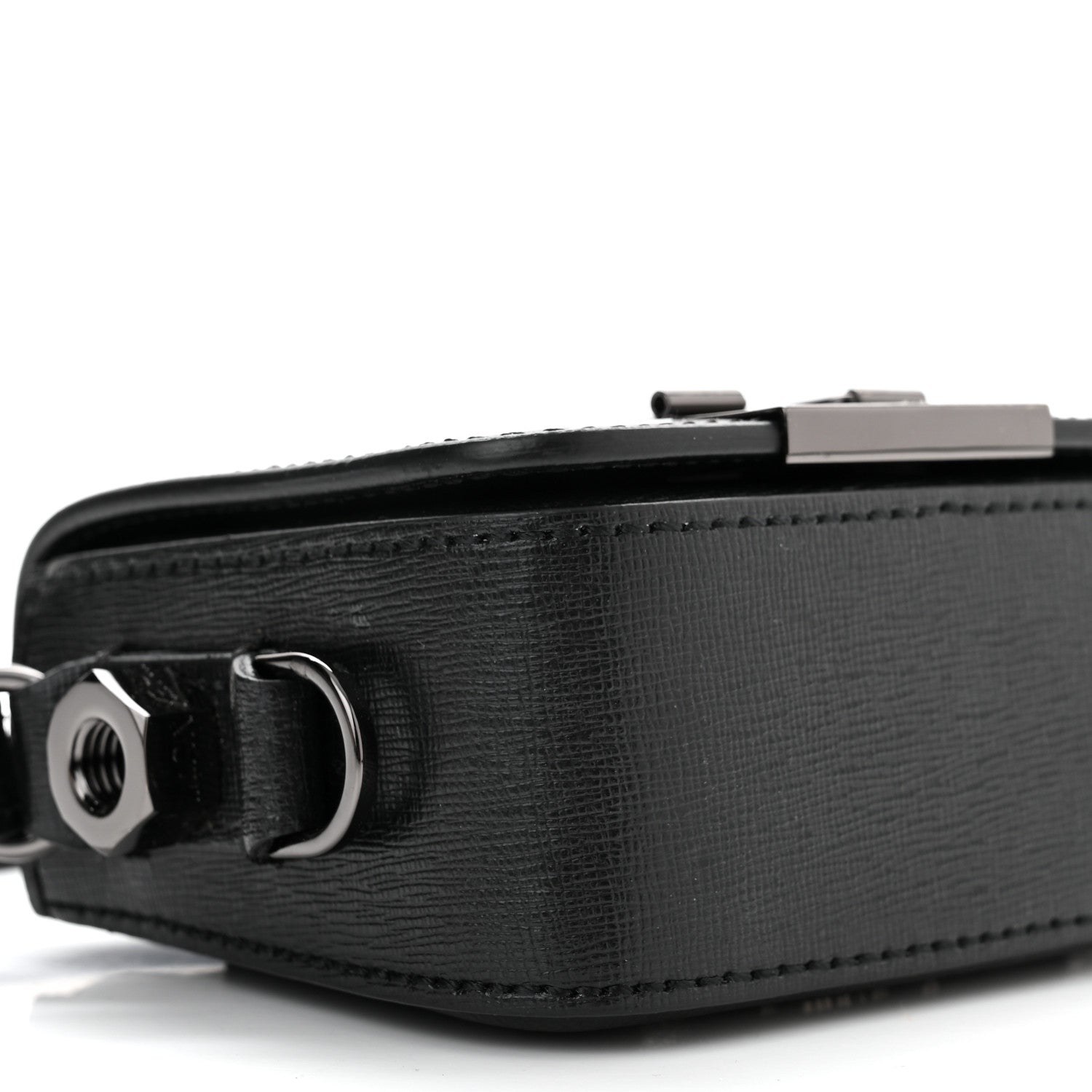 Off-White Calfskin Diag Flap Bag Black White 8 of 9