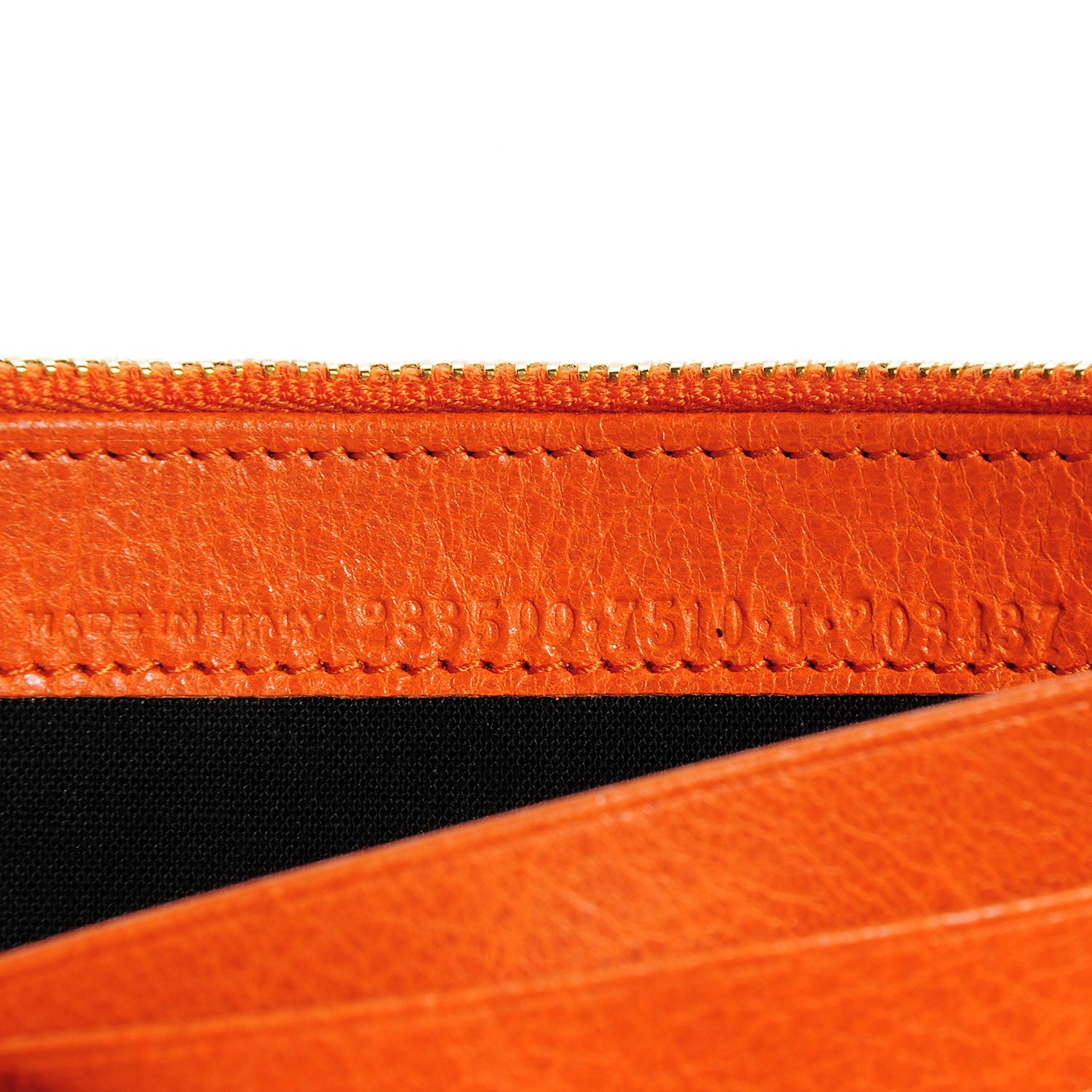 Balenciaga Agneau Giant Gold Money Wallet Tangerine 7 of 9