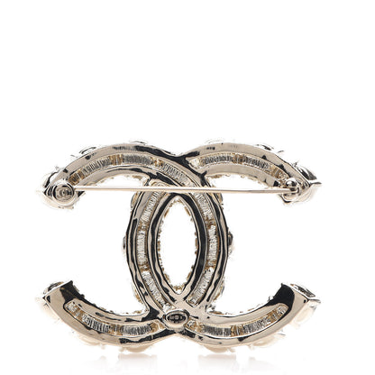 Chanel Crystal Pearl CC Dazzling Domino Brooch Gold 2 of 4