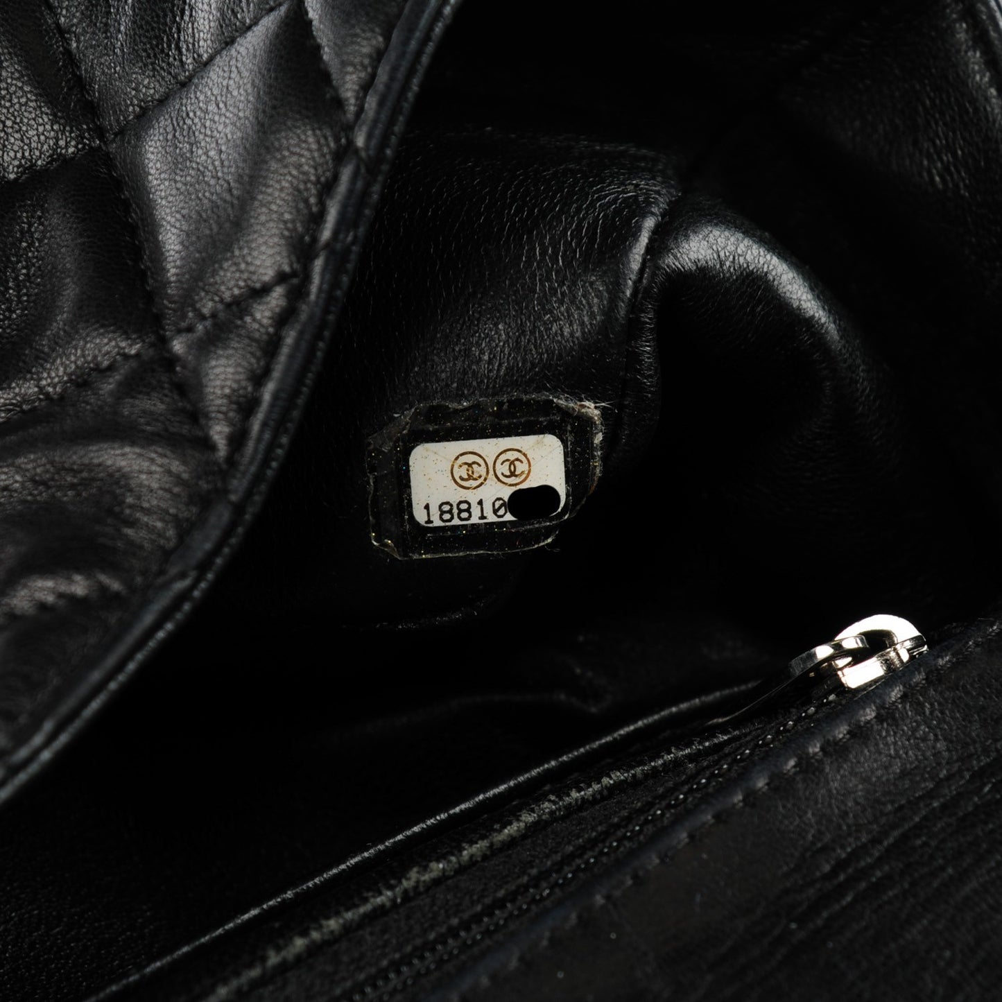 Lambskin Quilted Mini Square Flap Black