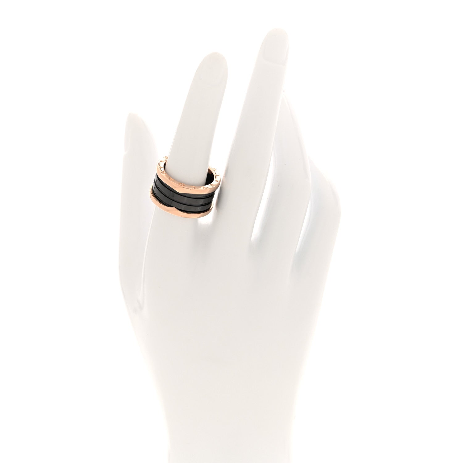 Bulgari 18K Rose Gold Black Ceramic B.Zero1 Four-Band Ring 56 7.5 2 of 6