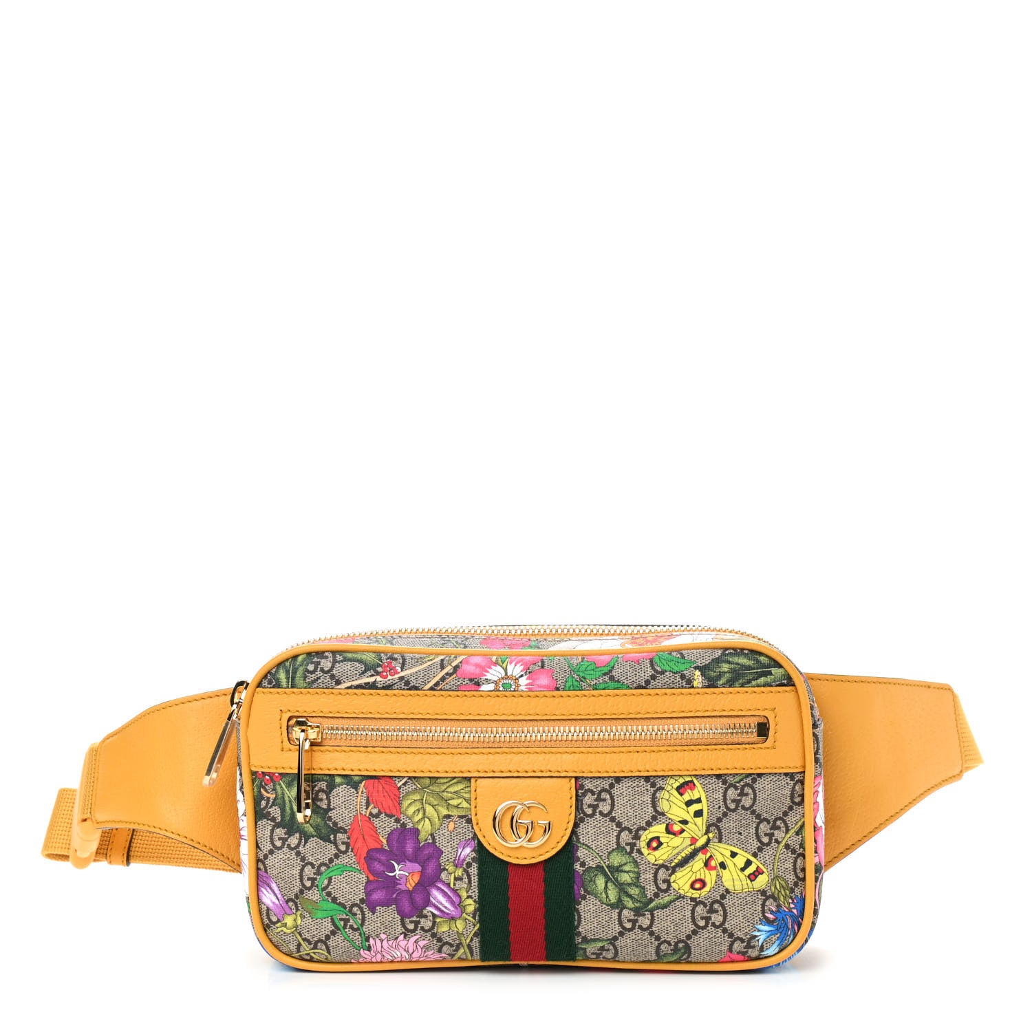 Gucci GG Supreme Monogram Flora Medium Ophidia Belt Bag Beige Multicolor Crop 1 of 8