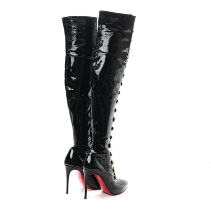 Christian Louboutin Patent Alta 100 Over The Knee Boots 40 Black 4 of 6