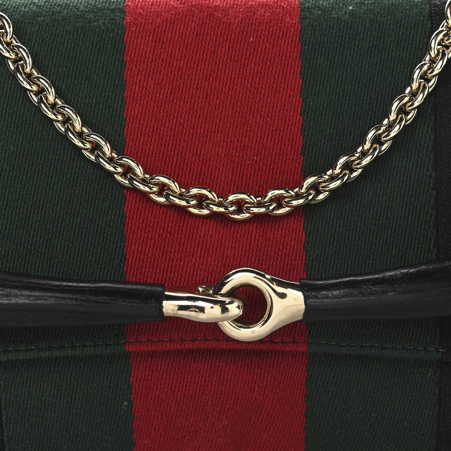 Monogram Web Horsebit Chain Clutch Black