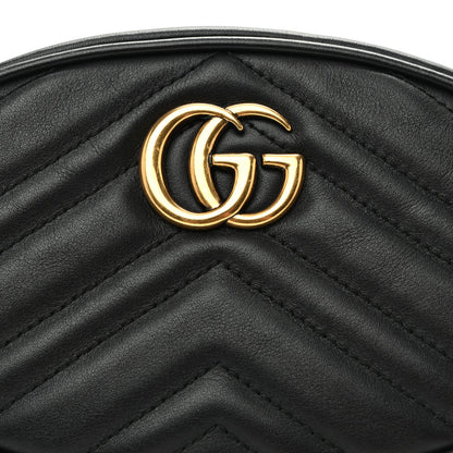 Gucci Calfskin Matelasse GG Marmont Belt Bag 75 30 Black 8 of 10
