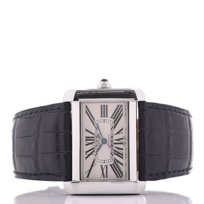 Cartier Stainless Steel Alligator 38mm Tank Divan Automatic Watch 3 of 10