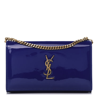 Saint Laurent Patent Calfskin Monogram Kate Wallet On Chain Royal Blue 1 of 11