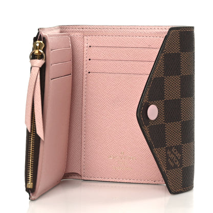 Louis Vuitton Damier Ebene Victorine Wallet Rose Ballerine 5 of 7