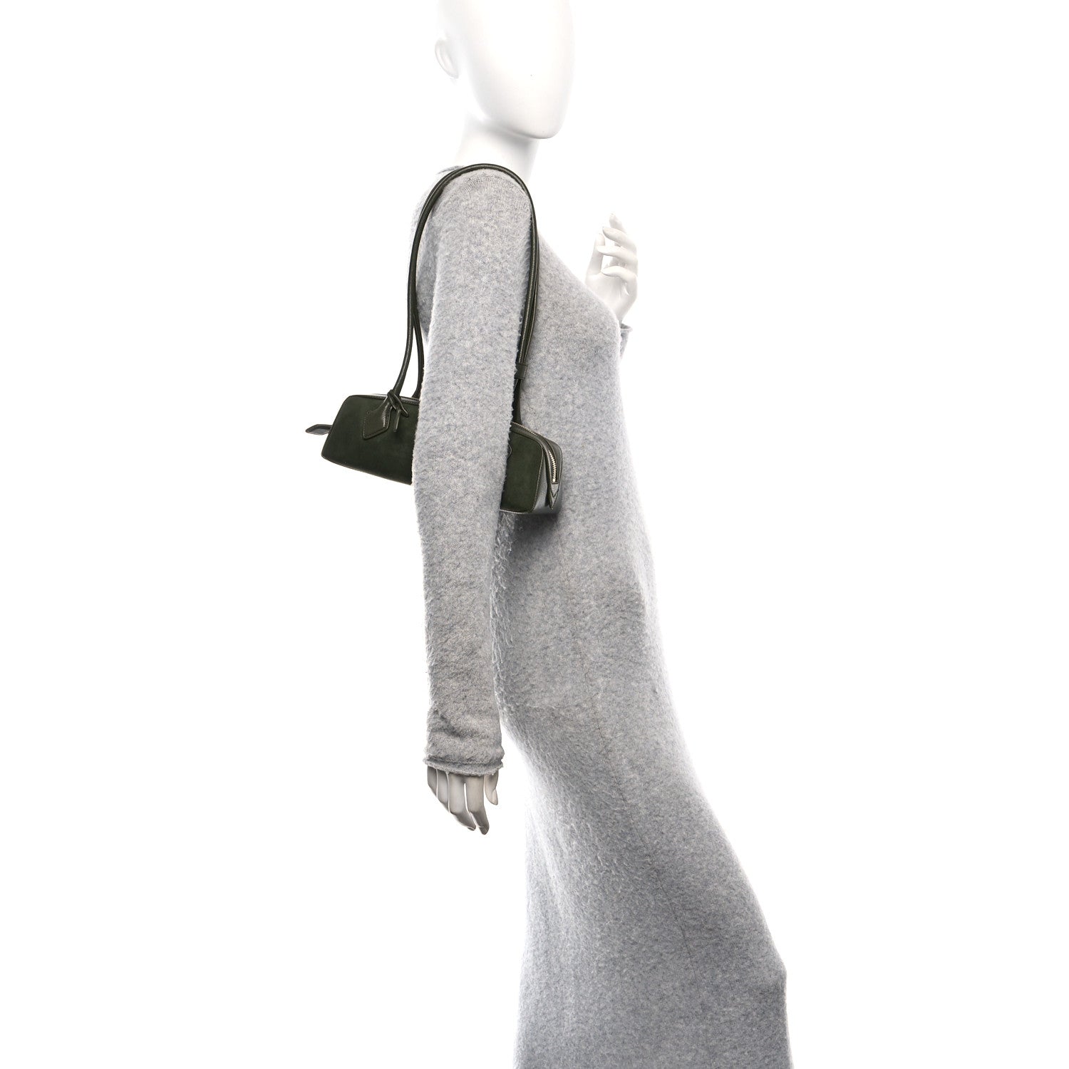 Alaia Suede Goatskin Small Le Teckel Bag Olive Green 2 of 10