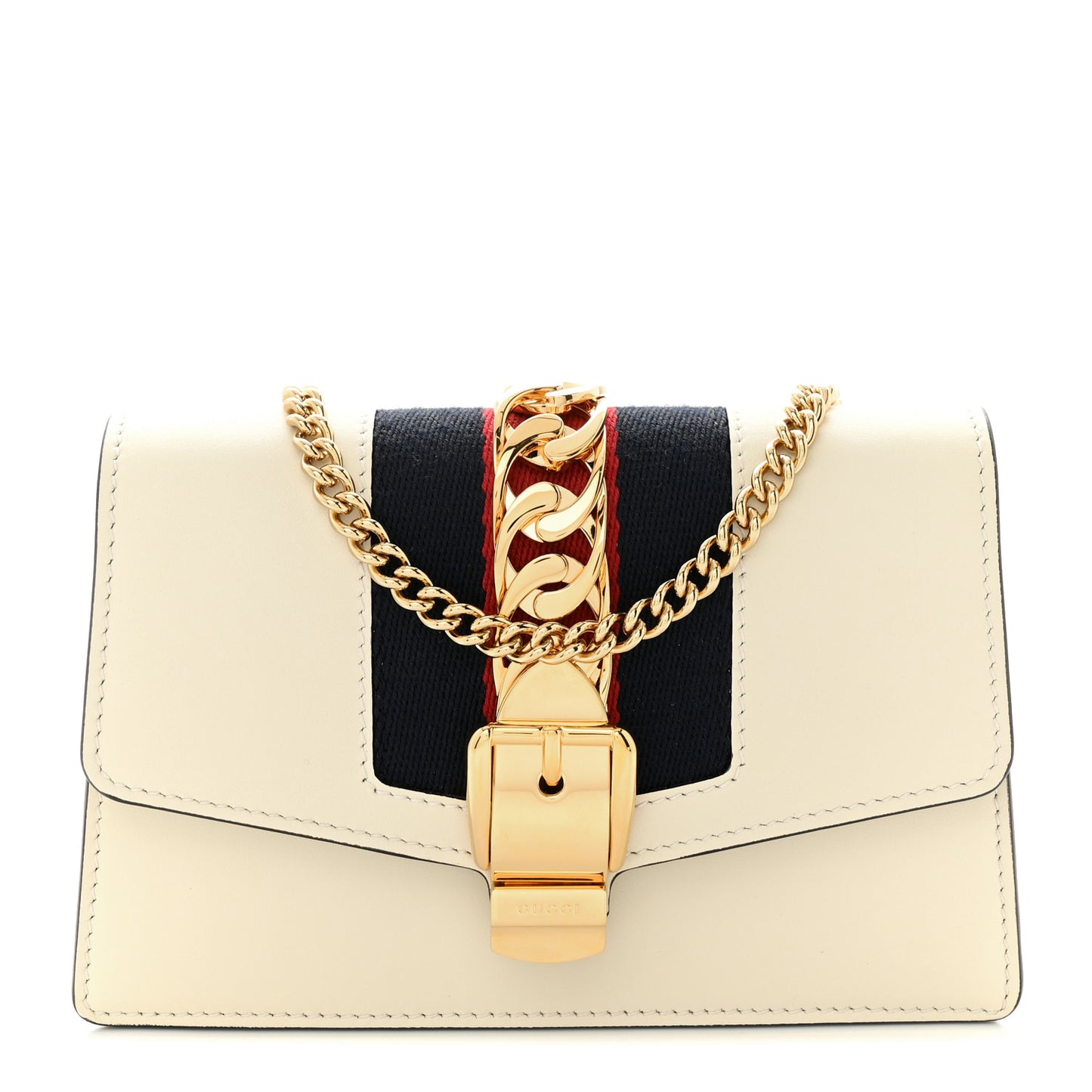 Calfskin Super Mini Sylvie Chain Shoulder Bag White