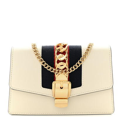 Gucci Calfskin Super Mini Sylvie Chain Shoulder Bag White 1 of 12