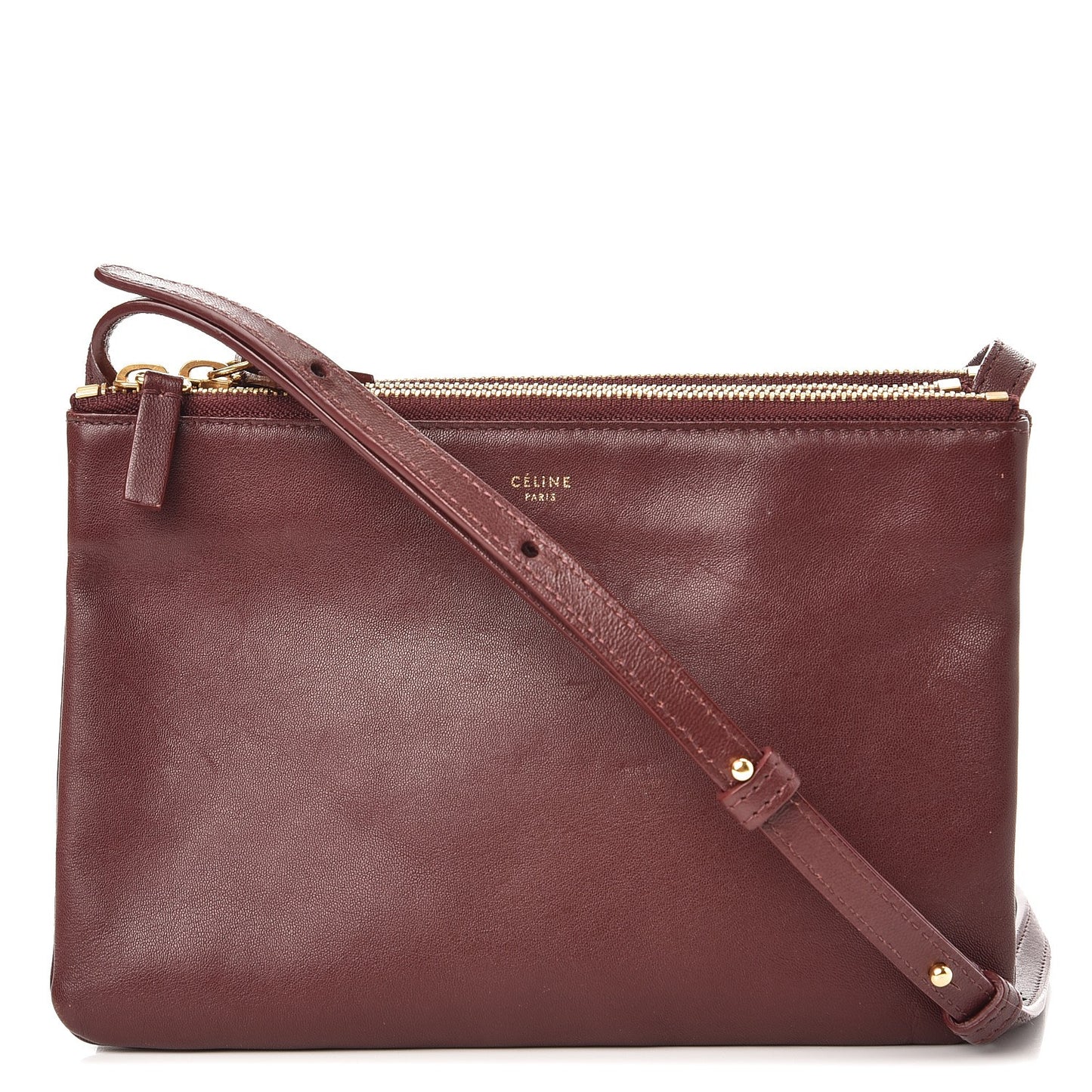 Smooth Lambskin Small Trio Crossbody Bag Burgundy