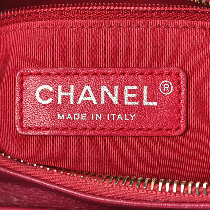 Chanel Aged Calfskin Chevron Quilted Small Gabrielle Hobo Dark Pink 6 of 10
