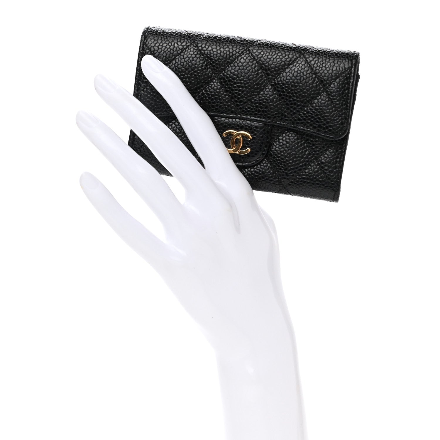 Chanel Caviar Quilted Flap Card Holder Black 2 of 8