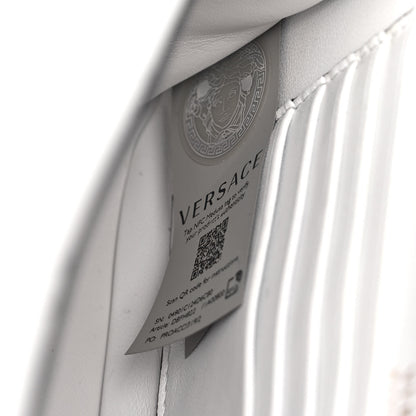 Versace Nappa Quilted Studded Virtus Shoulder Bag White 7 of 12