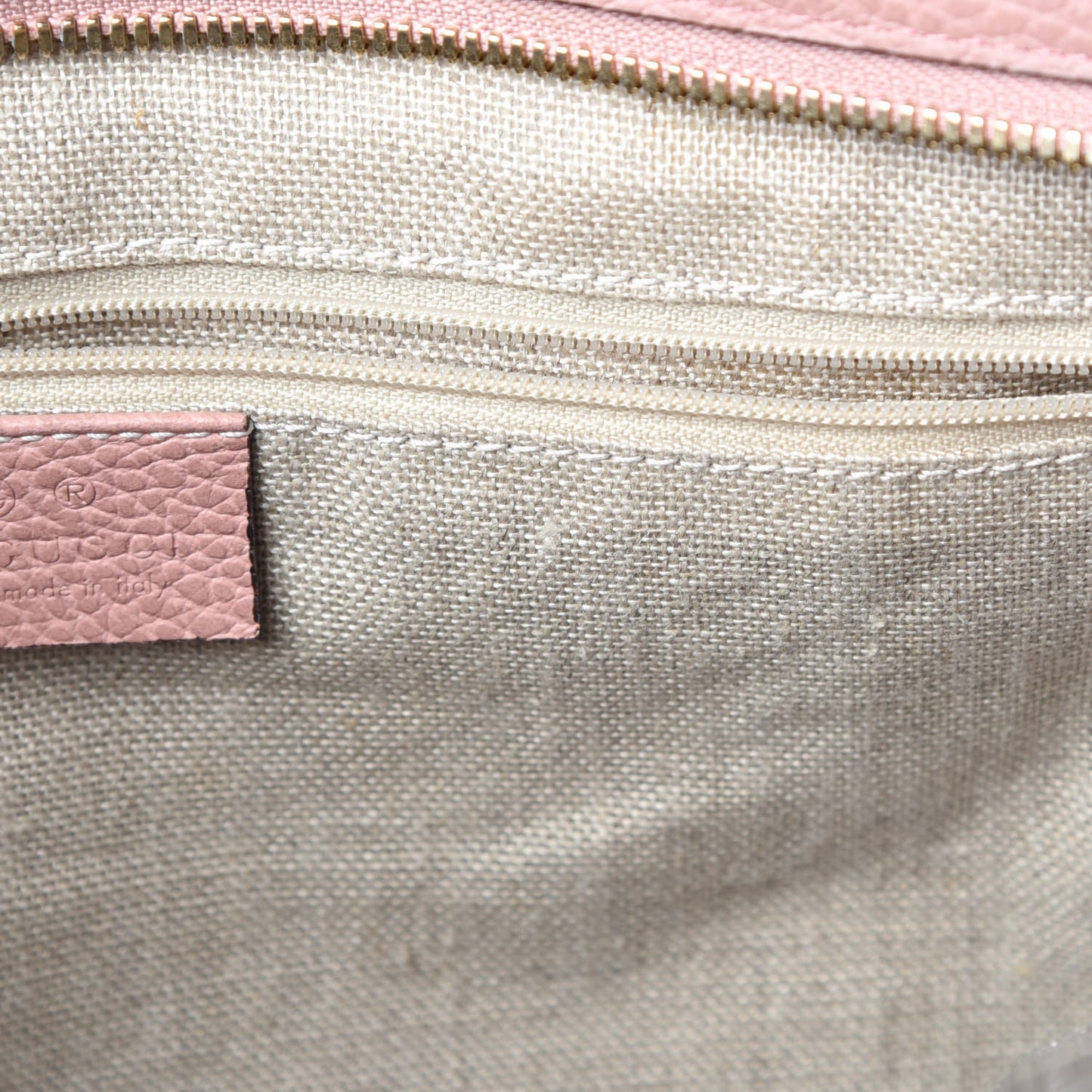Monogram Bree Zippered Tote Beige Soft Pink