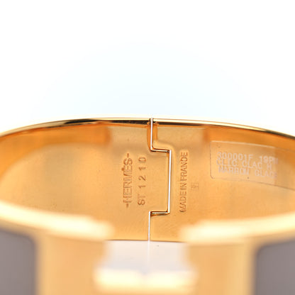 Hermes Enamel Wide Clic Clac H Bracelet PM Marron Glace 3 of 3