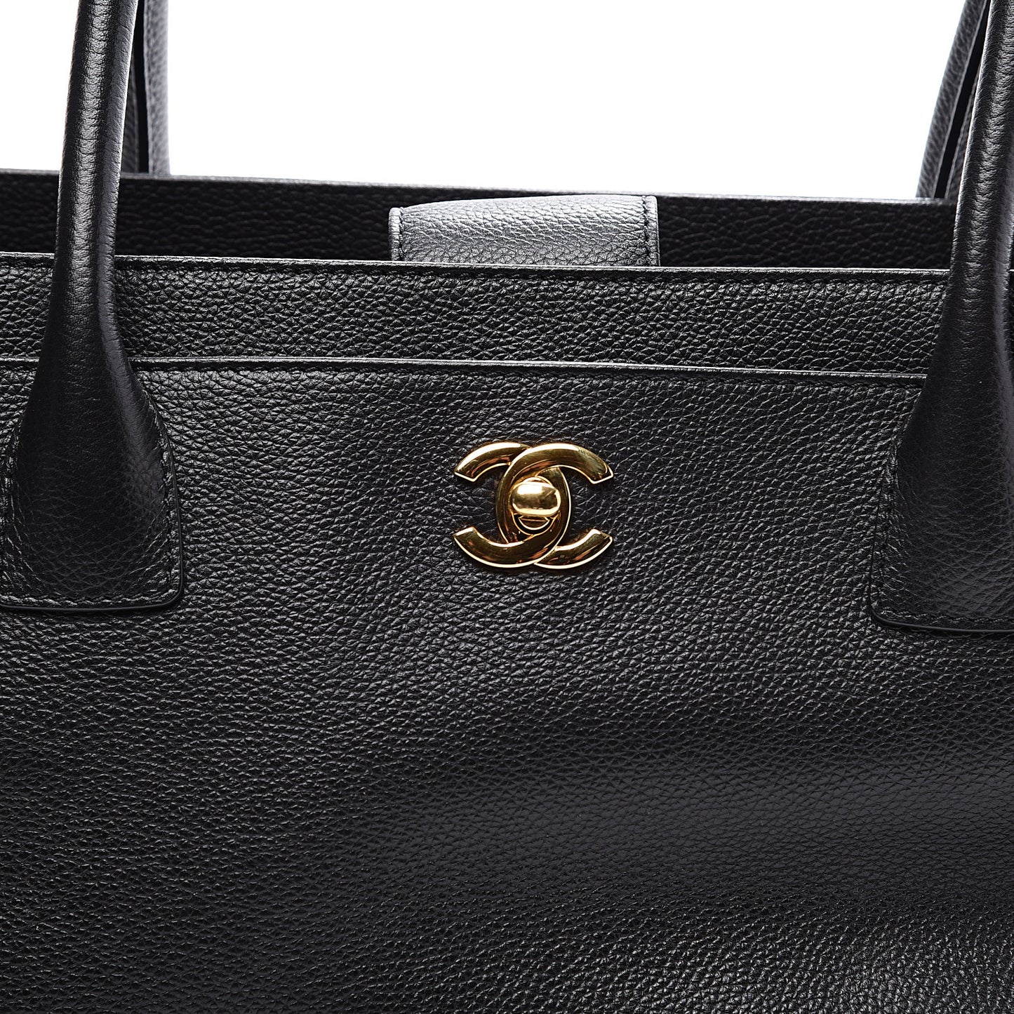 Calfskin Small Cerf Executive Shopper Tote Black