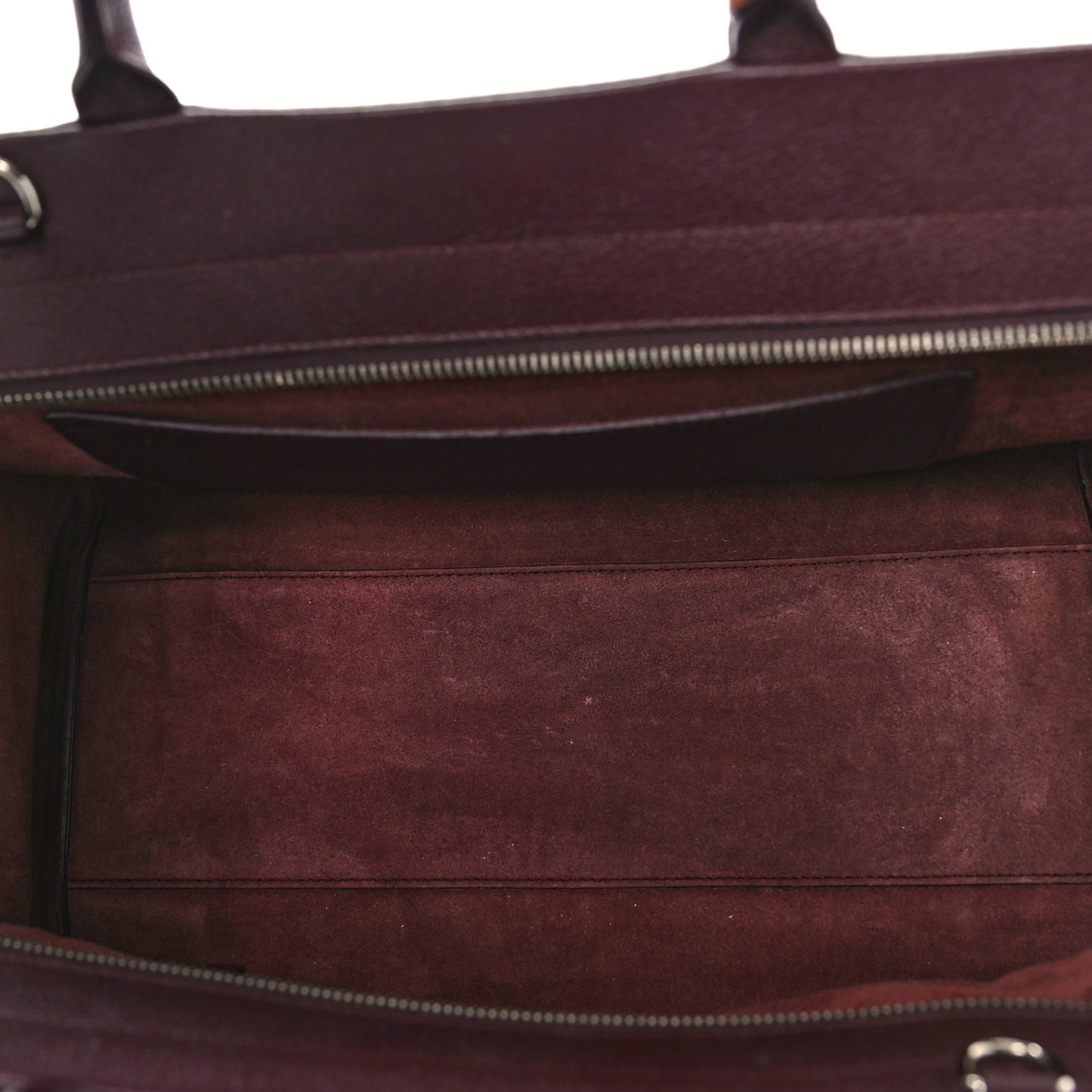 Grained Calfskin Suede Small Cabas Rive Gauche Amaranto