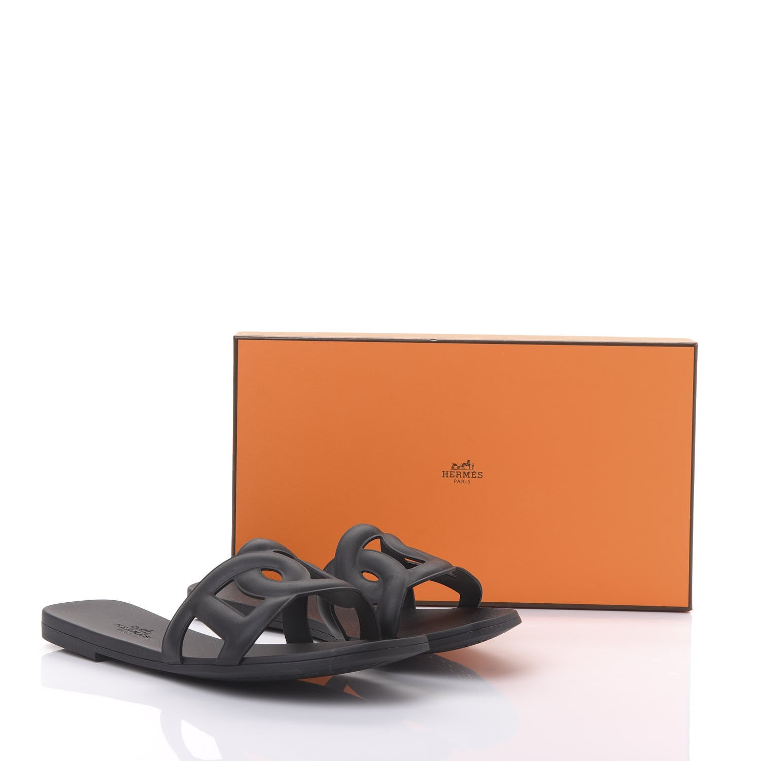 Hermes Rubber Aloha Sandals 38 Black 8 of 8