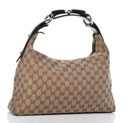 Gucci Monogram Medium Horsebit Chain Hobo Dark Brown 3 of 9