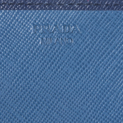 Prada Saffiano Colour Continental Flap Wallet Bleuette 6 of 7