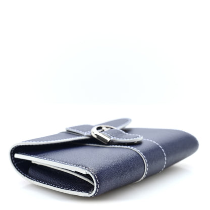 Delvaux Grained Rodeo Calfskin Brillant Compact Wallet Navy 5 of 7