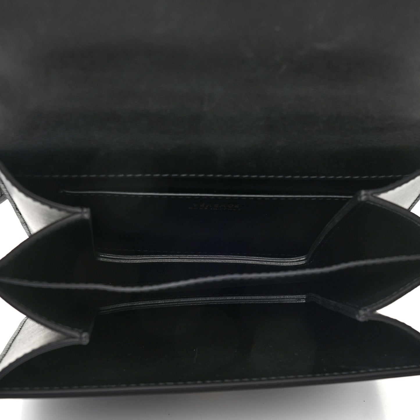 Vitello Barocco Virtus Small Top Handle Shoulder Bag Black