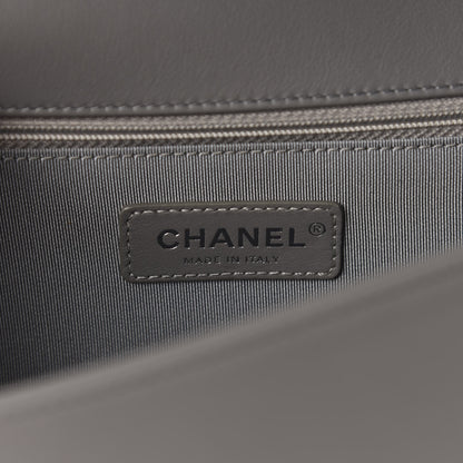 Chanel Lambskin Chevron Quilted New Medium Boy Flap Grey 8 of 11