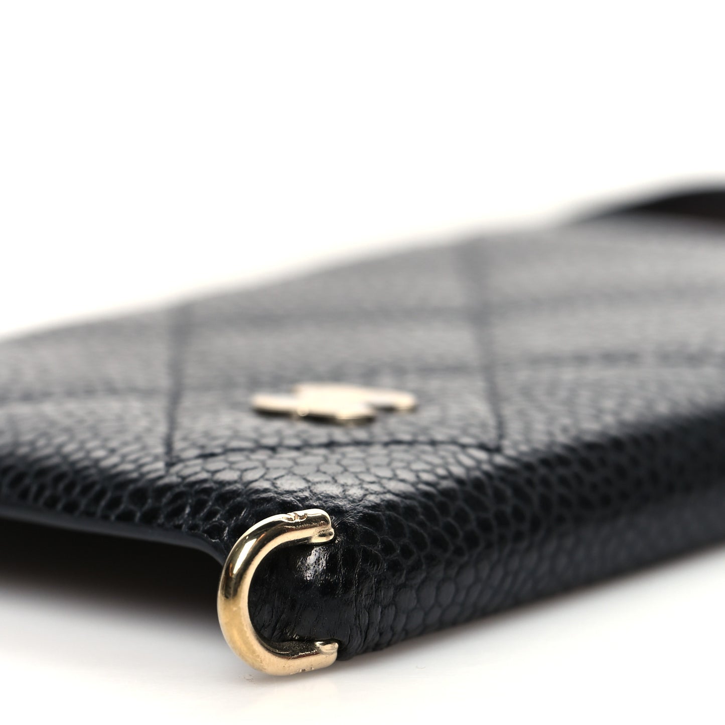 Caviar Quilted iPhone XI Pro Case With Chain Black